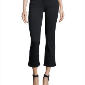 Current Elliott Jeans Kick Crop Raw Hem Jet Black